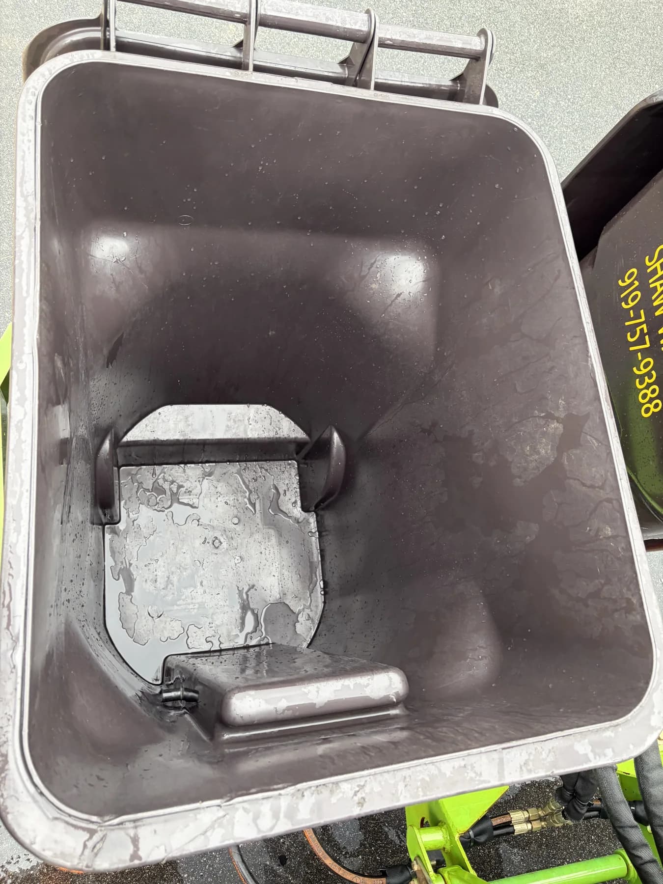 Brown curbside bin after cleaning