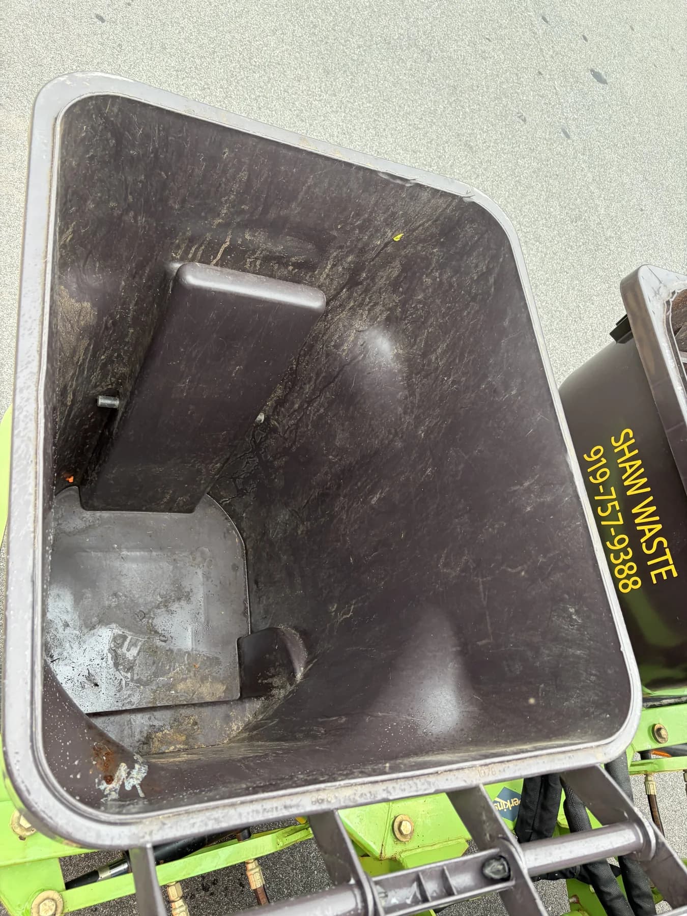 Brown curbside bin before cleaning